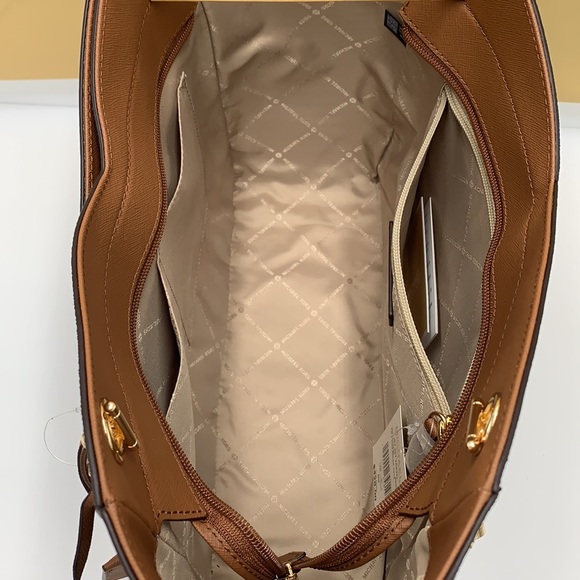 MICHAEL KORS LARGE X CHAIN LOGO SHOULDER BAG BROWN - Picture 14 of 16